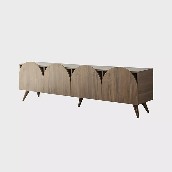 TV-taso, Pähkinä, 180x50x35 cm, Melamiinipinnoitettu Lastulevy, PVC-reunalista