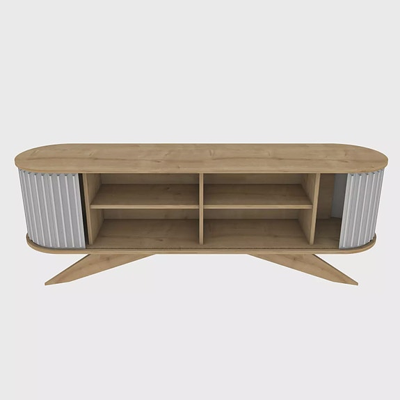 TV-taso, 180x43x60 cm, Sapphire White, 100% melamiinipinnoitettu lastulevy, mode