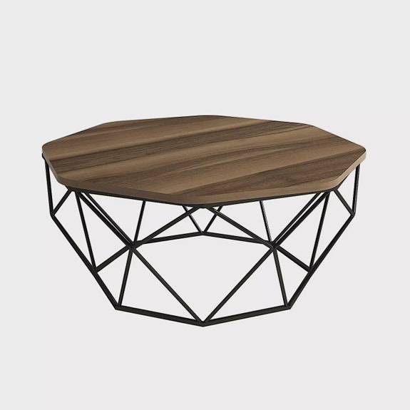 Sohvapöytä, 90x90x38 cm, Pähkinä, 100% Melamiinipinnoitettu Lastulevy, 18 mm