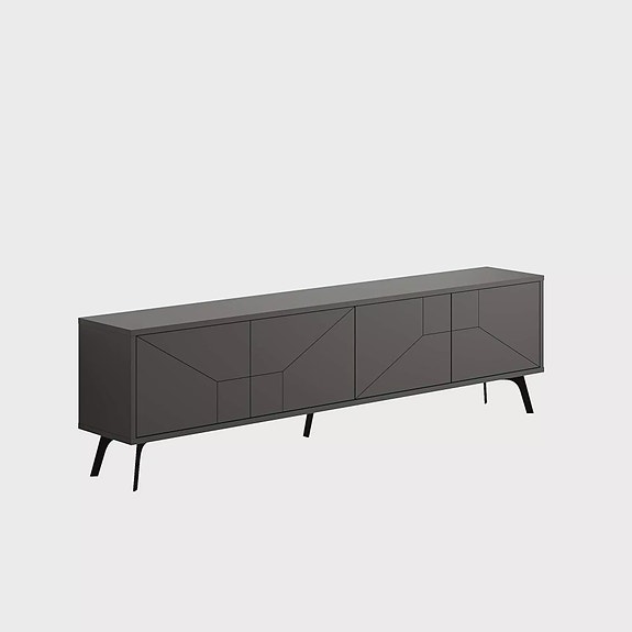 TV-taso Anthracite 180x50x29,6 cm - 100% Melamiinipinnoitettu Lastulevy, Pehmeä