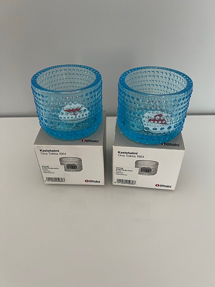Iittala Kastehelmi kynttilälyhty vaaleansininen