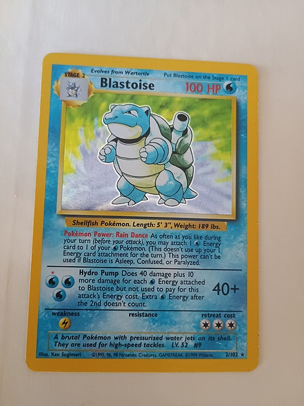 Blastoise "red dot" error Pokemon kortti