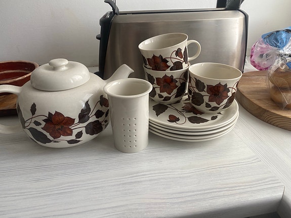Arabia Tea for Two teeastiasto, ruskea
