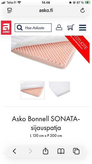 Asko Bonnel l Sonata sijauspatja 120 x 200