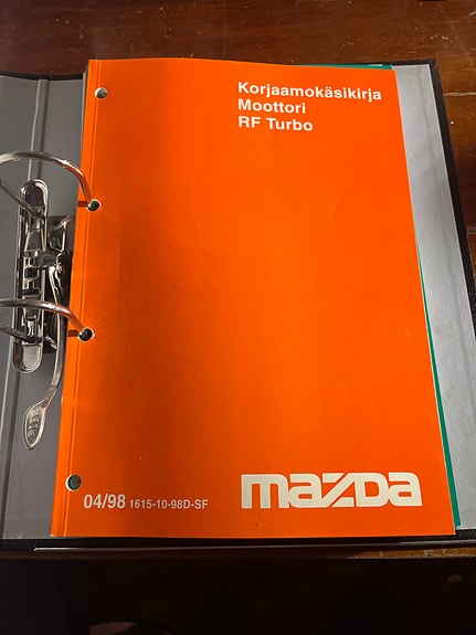 Mazda moottorin korjaamokäsikirja RF Turbo R2 ZL ZM FP FS