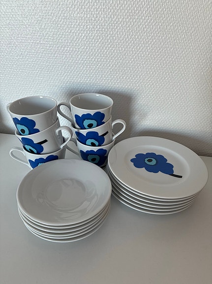 Marimekko Unikko astiasto sininen