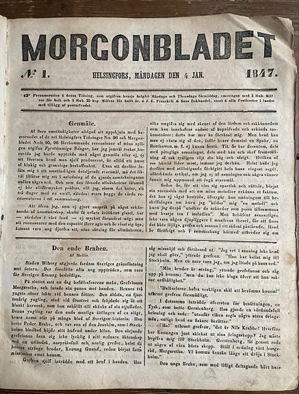 Morgonbladet 1847 sanomalehti vuosikerta