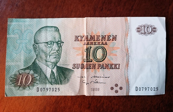 10 markan seteli 1980
