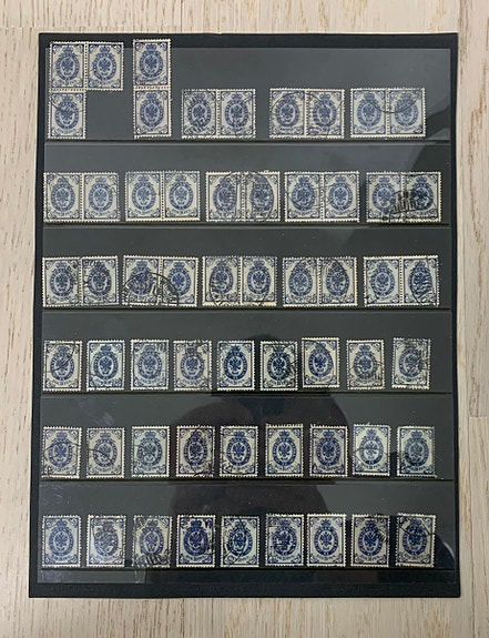 Suomi 1909 20 penniä postimerkkejä 58kpl