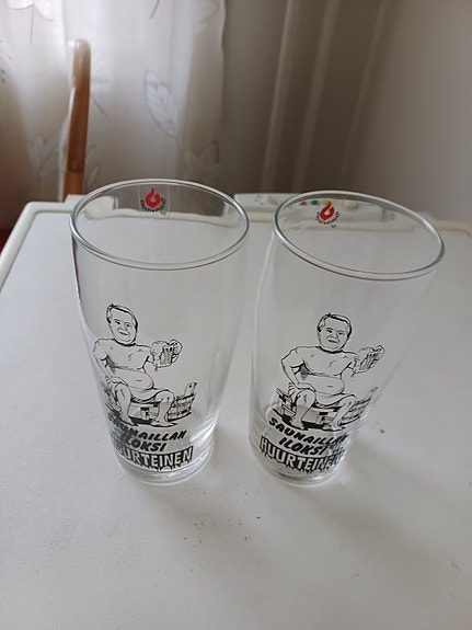 taidelasisepät / simo salminen olutlasit 2 kpl