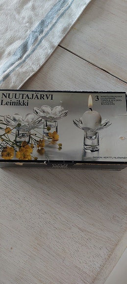 Arabia Nuutajärvi Leinikki tuikkukupit lasia