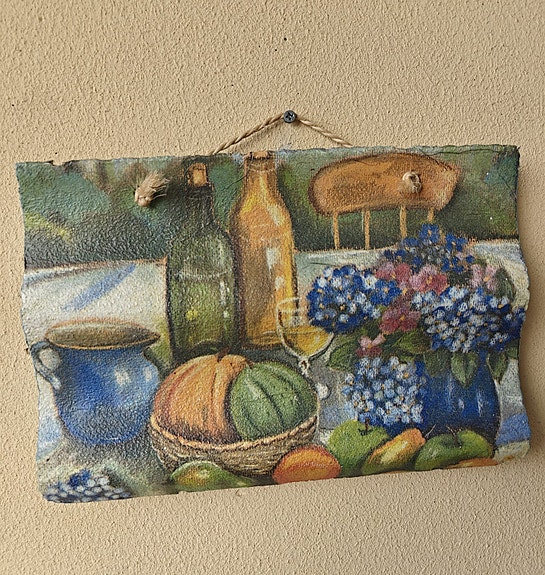 💐 Sisustustaulu ripustusnarulla retro 🍷 kukka hedelmä taulu kesä sisustaminen
