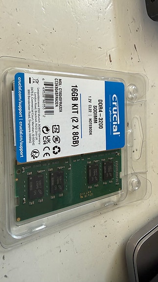 Crucial DDR4-3200 SODIMM RAM-muisti 16GB kit (2x8GB)