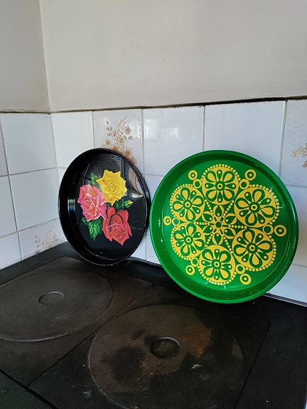 Retro tarjotin 2 kpl