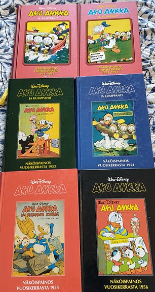 Walt Disney Aku Ankka vuosikerrat kovakantiset kirjat 1952–1959