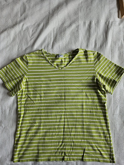 Marimekko raidallinen vihreä-valkoinen t-paita