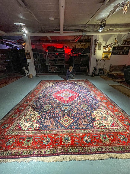 Suuri sininen aito itämainen matto – 400 x 300 cm