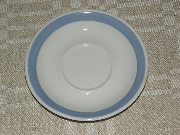 Arabia sinivalko kahvikupin aluslautanen, halk. 11 cm
