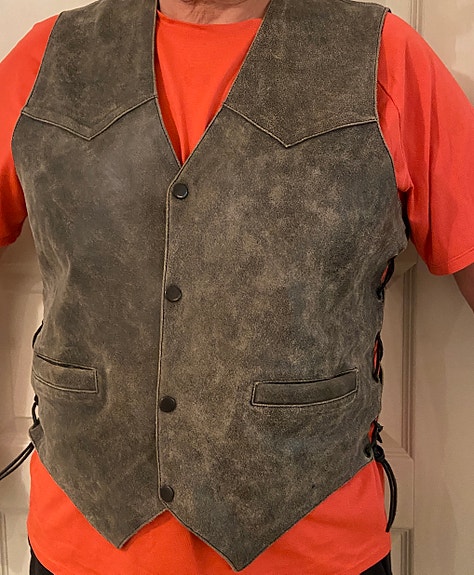 Nahkaliivi, Sweep, XL harmaa miesten