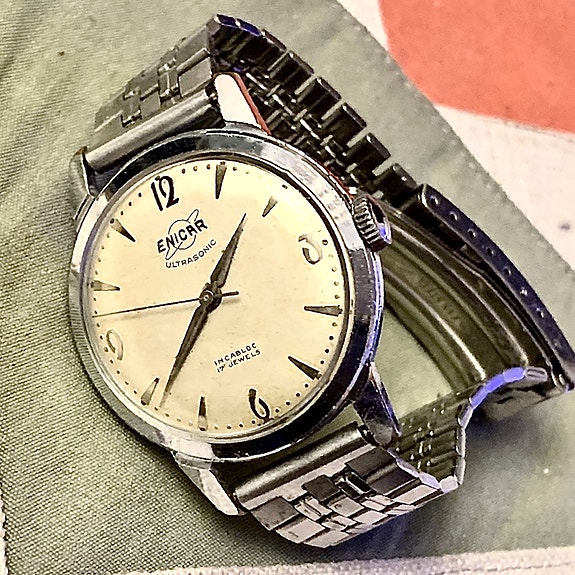 ENICAR Ultrasonic 17 Jewels mekaaninen miesten rannekello
