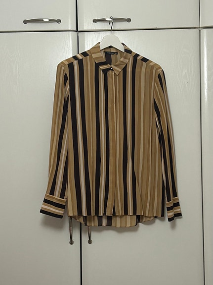 Marimekko pusero 100% silkki ruskea koko 38