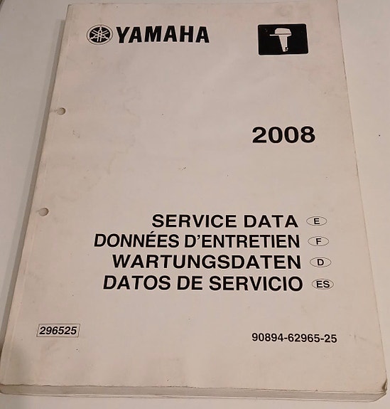 Yamaha Service Data 2008 – huoltotiedot