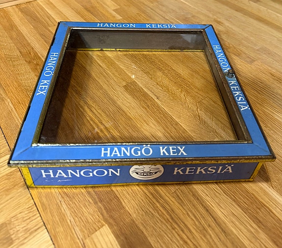Hangon Keksiä peltirasian lasikansi, avattava