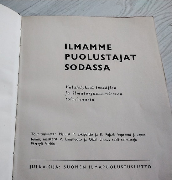 Ilmamme puolustajat sodassa kirja 1941 Otava