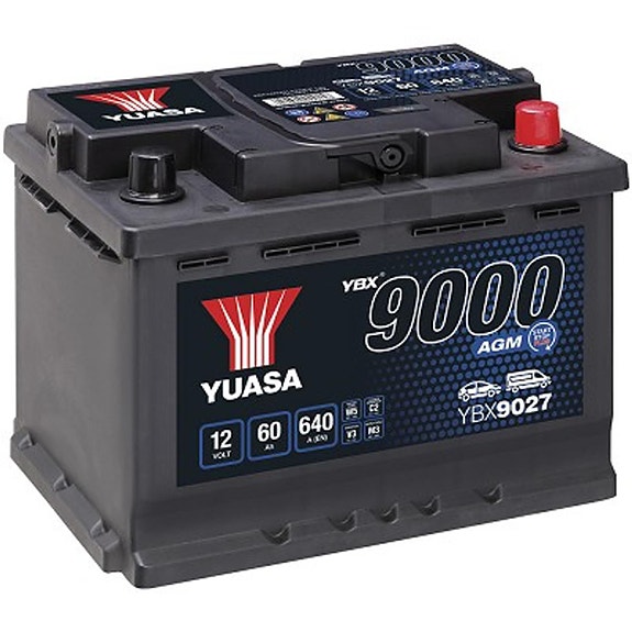 AKKU YUASA 60AH AGM -+ 242X175X190 YBX9027
