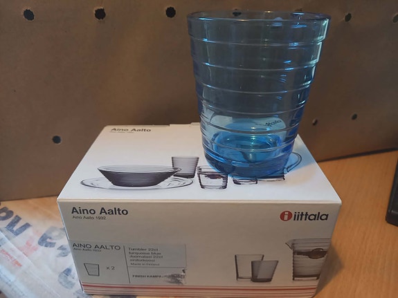 Iittala Aino Aalto Juomalasi x2 22cl Siniturkoosi
