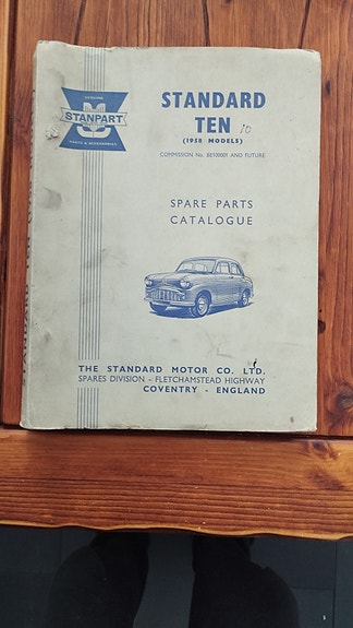 Standard Ten 1958 Spare Parts Catalogue