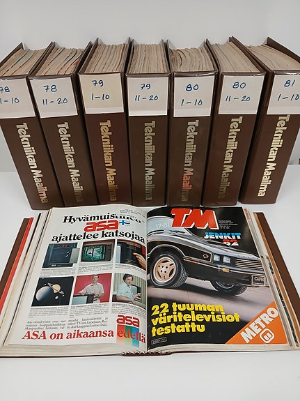 TM- Tekniikan Maailma lehti 80 kpl/10e sis. kansiot