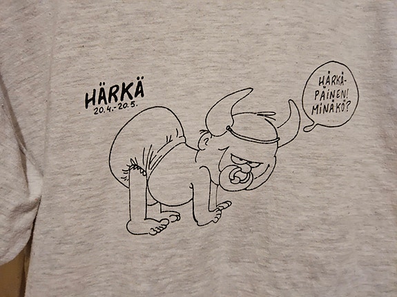 T-paita, Härkä horoskooppi,hyvin vaalea harmaa, L