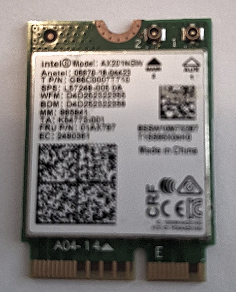 Wi-fi 6 AX201NGW / Verkkokortti