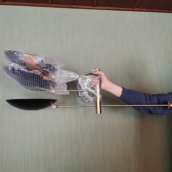 Sputnik kattovalaisin, messinkiä, mid-century modern