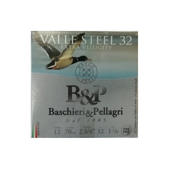 B&P Valle Steel 32 12/70 32g 3,3mm haulikon patruunat