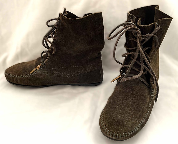 MAJE x MINNETONKA mokkasiinit mokkanahkaiset nilkkurit kengät vintage boho 39