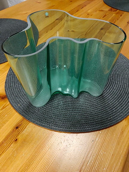 Iittala Aalto maljakko vihreä lasi
