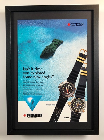 Framed 1992 Vintage Citizen Promaster Watch Original Magazine Advertisement