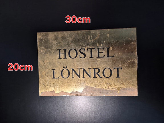 Hostel Lönnrot alkuperäinen messinkikylttl