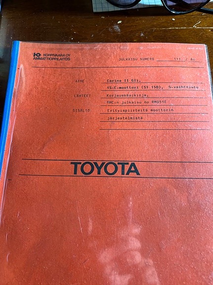 Toyota tekninen erittely AT150 Carina 2, 1986