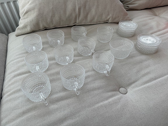 Arabia / Nuutajärvi / Iittala - Kastehelmi astiasto kirkas
