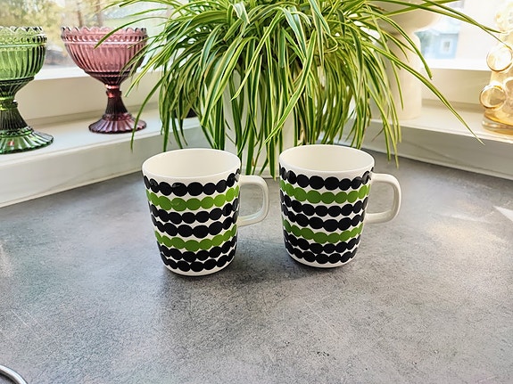 Räsymatto muki vihreä 2 kpl (Marimekko)