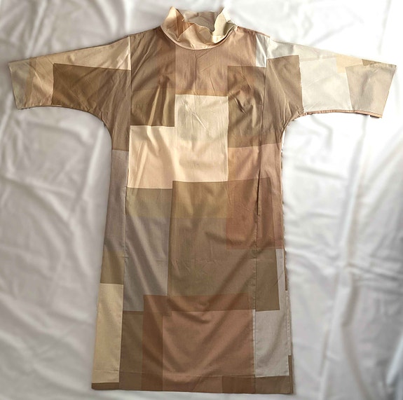 vintage MARIMEKKO 80-luvun lepakkohihainen pitkä mekko puuvilla modaali retro M
