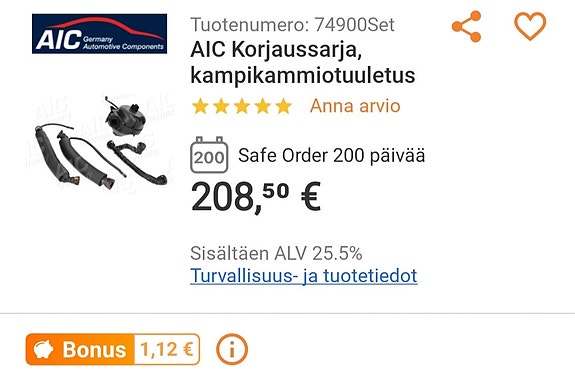 Bmw n52 uudet huohotin osat
