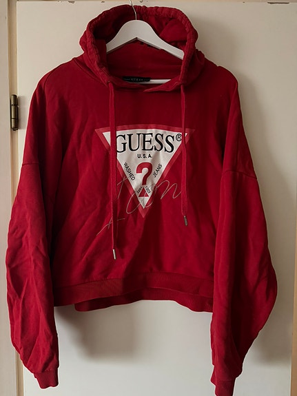 Guess punainen crop huppari