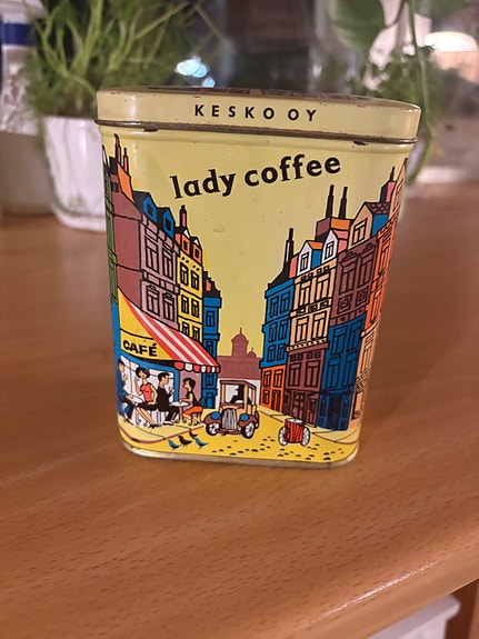 Kesko Oy Lady Coffee -peltipurkki.