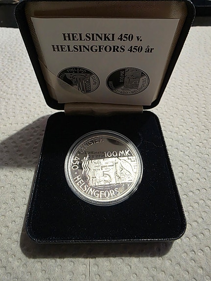 100 markkaa 2000 Helsinki 450 vuotta Proof