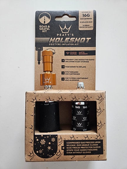 Peaty's Holeshot CO2 Tyre Inflator 16G, CO2-pumppu, CO2 patruunat