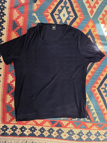 Vintage Pola T-paita M Made in finland Tummansininen